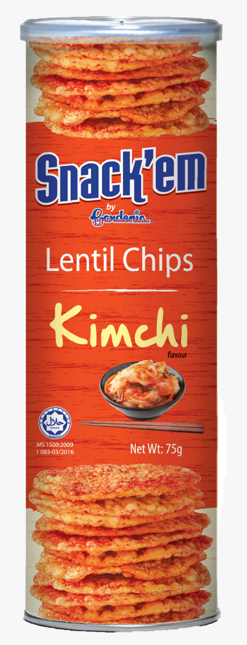 Snack"em Lentil Chips Kimchi 75g "
 Title="snack"em - Gardenia Lentil Chips, HD Png Download, Free Download