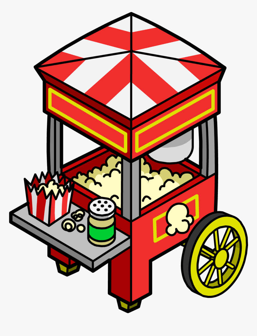 Club Penguin Wiki - Popcorn Cart Clipart Png, Transparent Png, Free Download