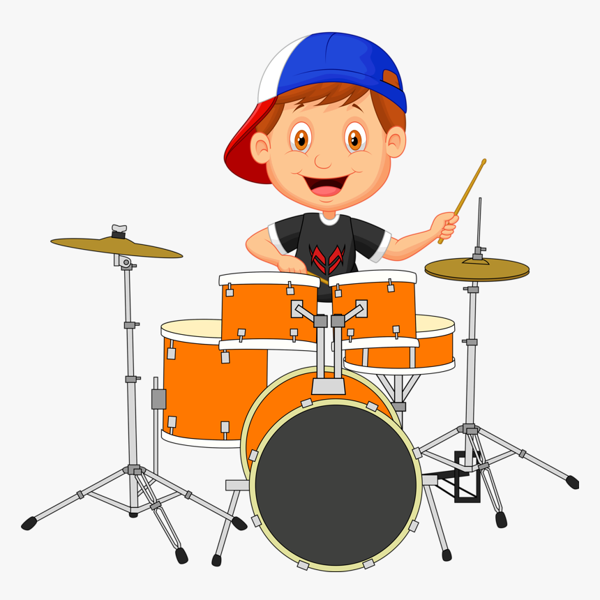 Toddler Clipart Instrument - Playing Drums Clipart, HD Png Download, Free Download