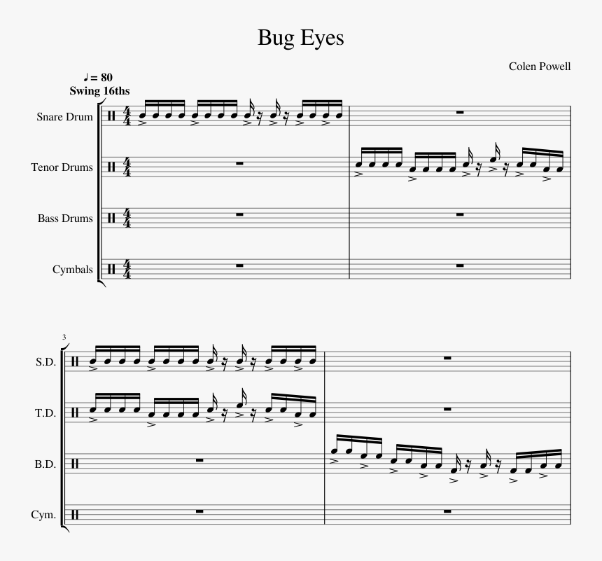 D&k Drumline Cadence Sheet Music, HD Png Download, Free Download