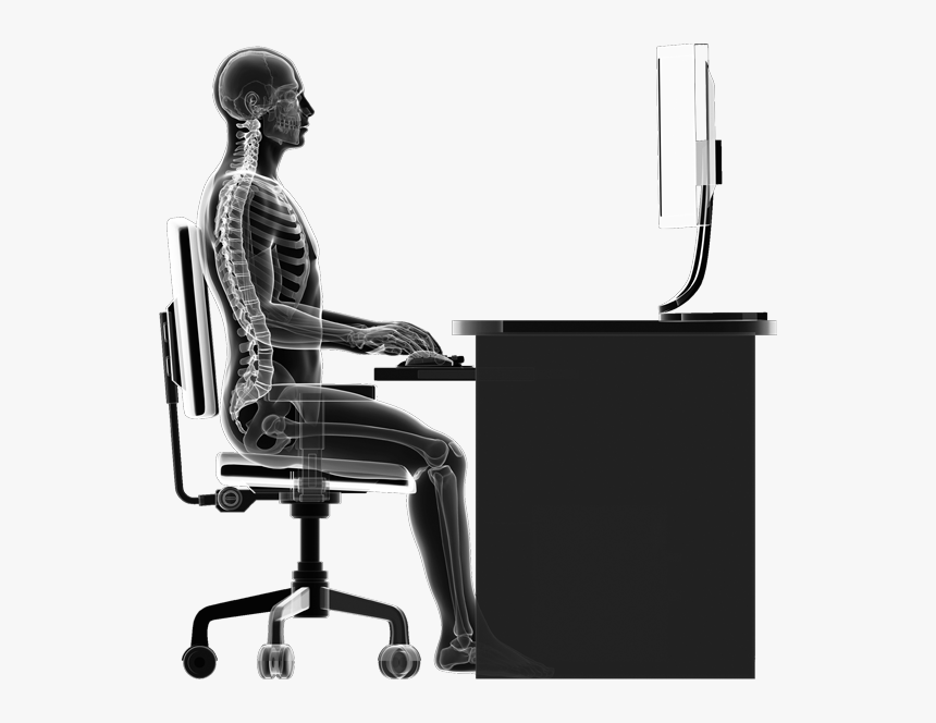 Drawing With An Xray Effect Of A Person Sitting At - Ergonomische Beratung, HD Png Download, Free Download