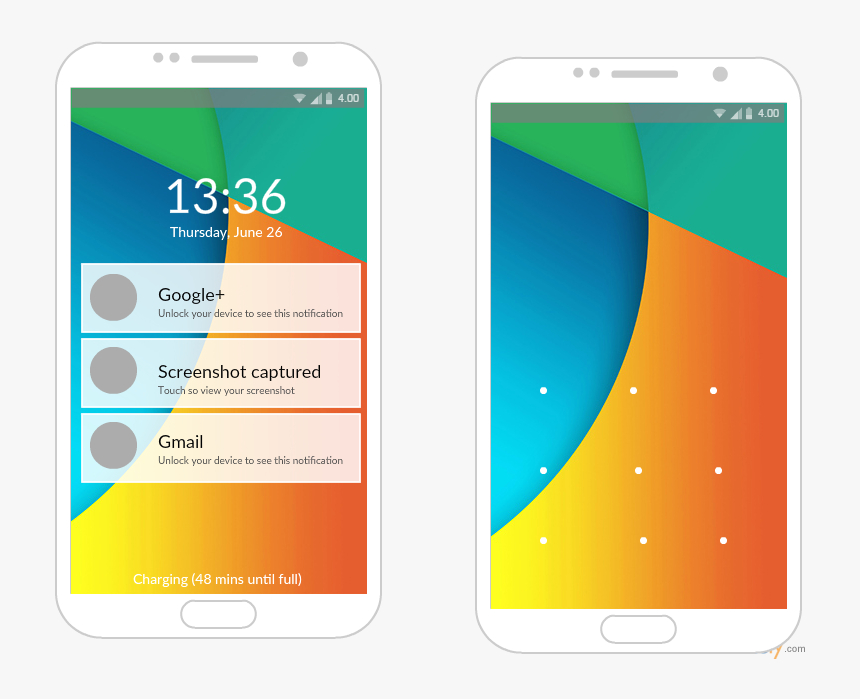 Android Mockup Template Of A Lock Screen - Samsung Galaxy, HD Png Download, Free Download