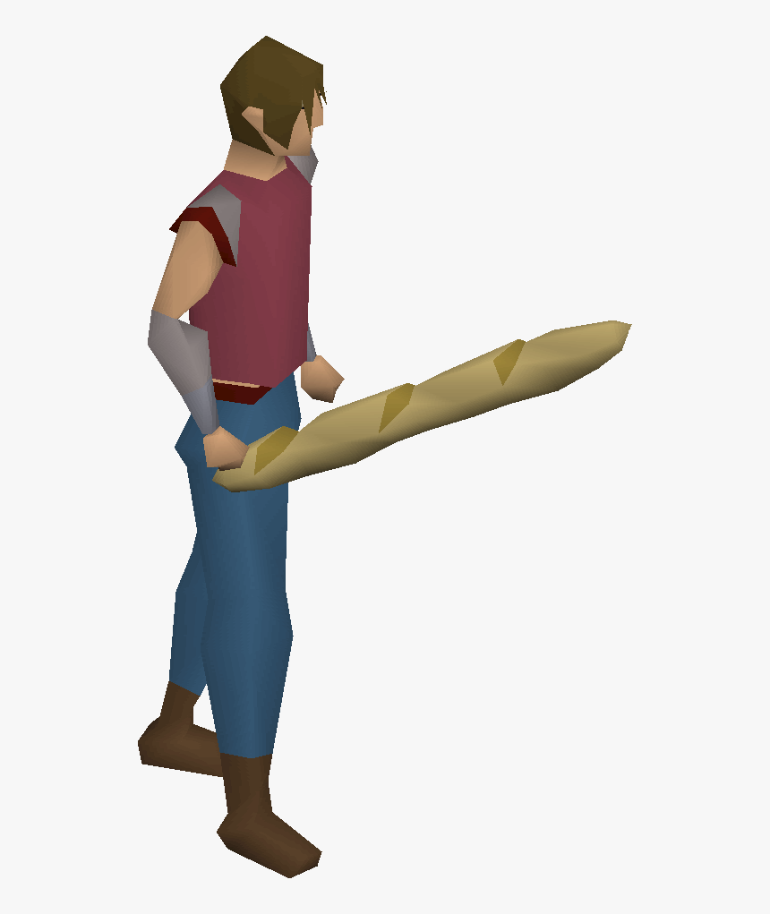 Stale Baguette Equipped - Osrs Dragon Scimitar Ornament, HD Png Download, Free Download
