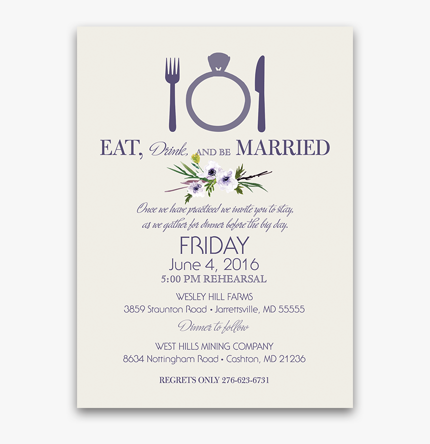 Rehearsal Dinner Invite Png - Jasmine, Transparent Png, Free Download