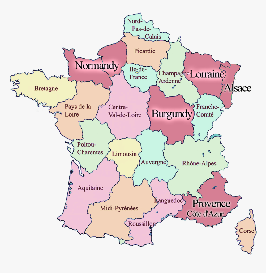 Regions Of France Map - Presidential Election France 2017, HD Png Download, Free Download