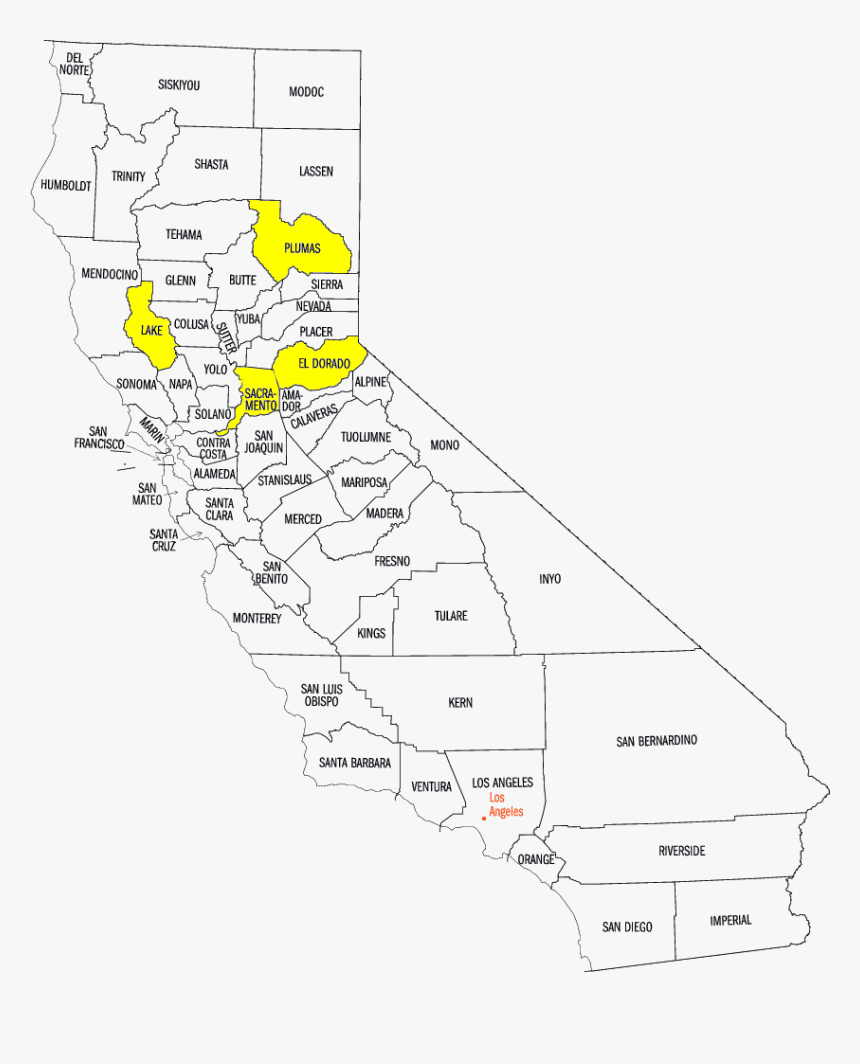 Transparent France Map Clipart - Map Of California Simple, HD Png Download, Free Download