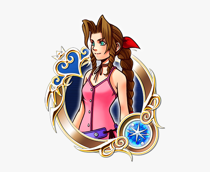 Illustrated Aerith - Kingdom Hearts Aqua Medal, HD Png Download, Free Download