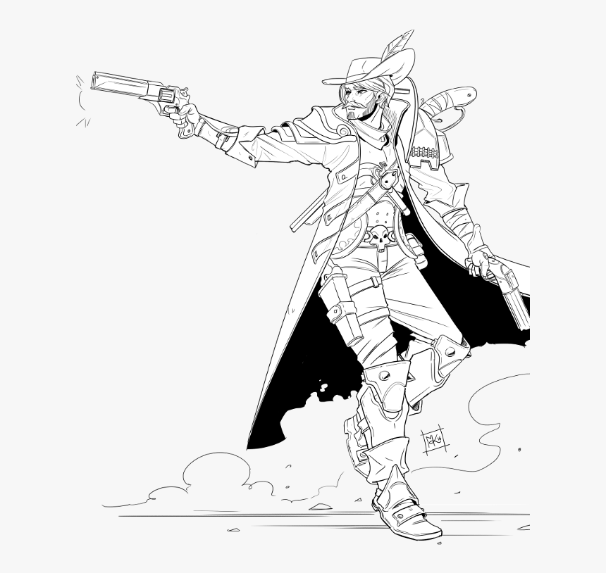 Gunslinger - Gunslinger - Gunslinger - Gunfighter , - 5e Gunslinger Line Art, HD Png Download, Free Download