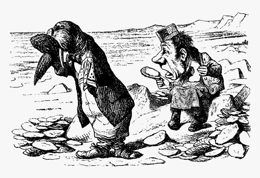 Walrus Carpenter Eating Oysters Crying - Lewis Carroll's Walrus Weeping, HD Png Download, Free Download