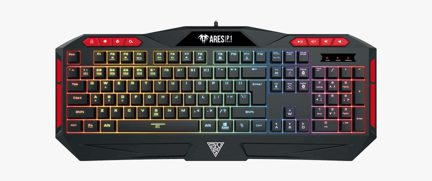 Ares P1, Rgb Led, Wired Usb, Black/red, Membrane Gaming - Gamdias Ares P1 Rgb Gaming Keyboard, HD Png Download, Free Download