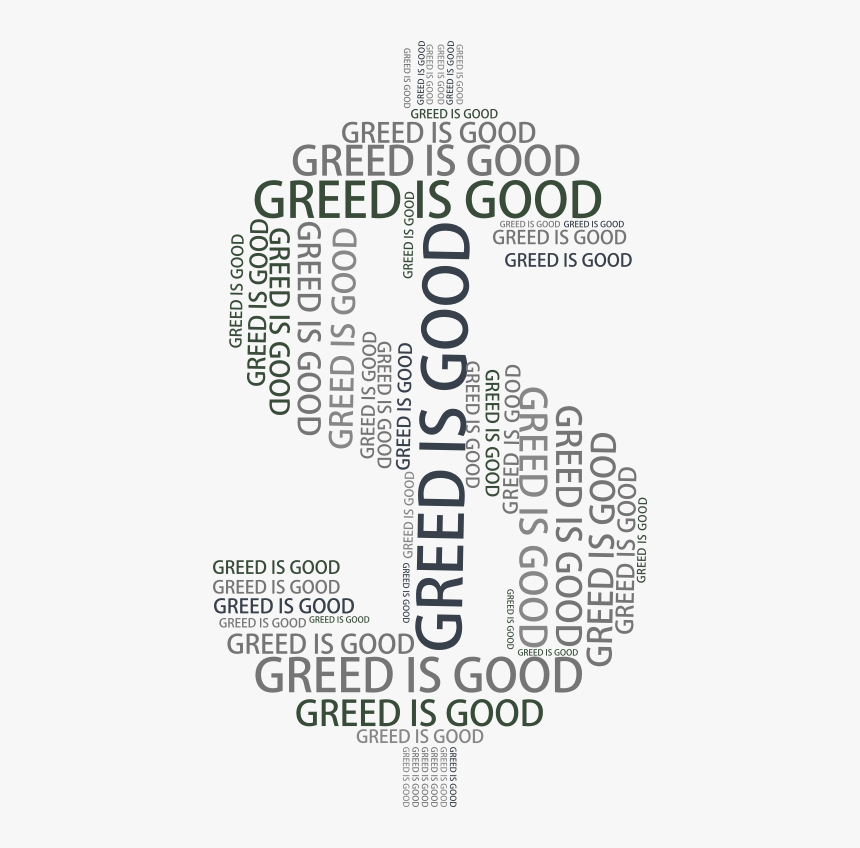 Greed Word Cloud Grayscale - Apple Capitalism, HD Png Download, Free Download