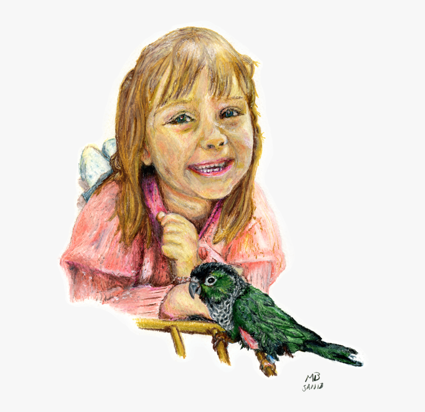 Abigail And Billy, Green Conure Parrot - Illustration, HD Png Download, Free Download