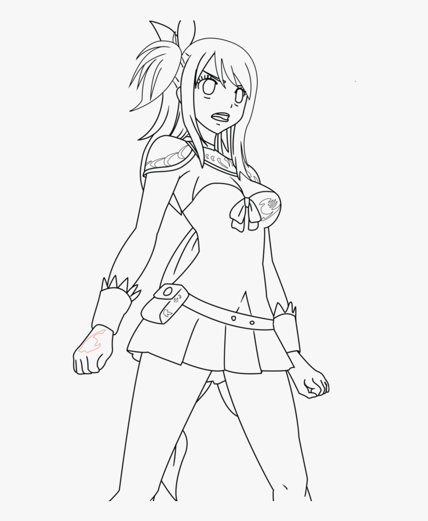 Lucy Heartfilia Lineart By Michaelteoh - One Piece Nami Coloring Page, HD Png Download, Free Download