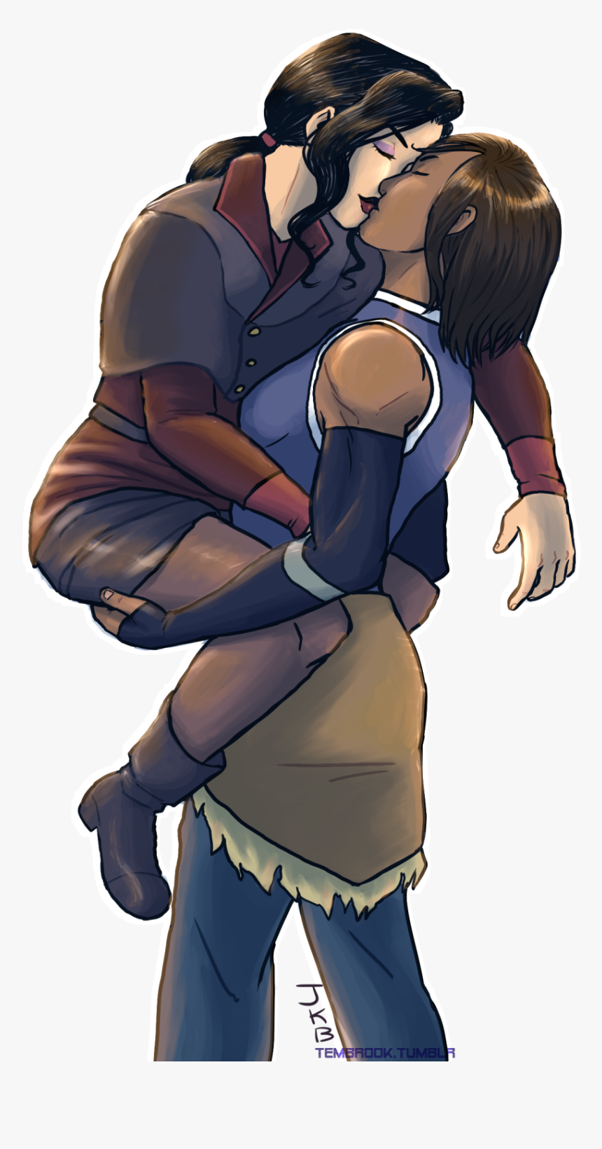 13 Tem Tumb Korra Aang Katara Asami Sato Human Hair - Korra And Mako Drawings, HD Png Download, Free Download