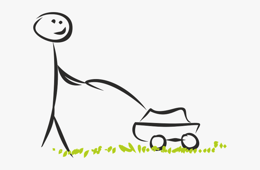 Stick Figure Mowing Lawn, HD Png Download, Free Download