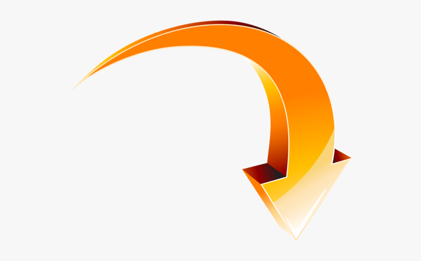 Curved Transparent Background Orange Arrow Png, Png Download, Free Download