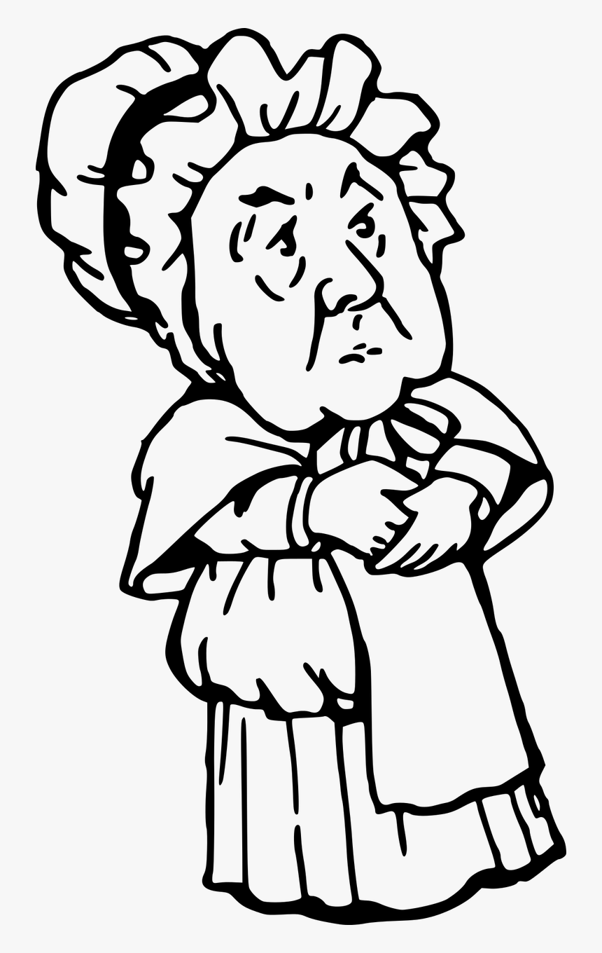 Old Maid Black And White Clipart, HD Png Download, Free Download