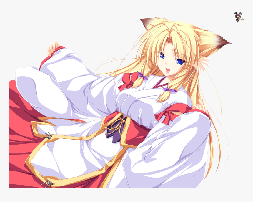 Anime Kitsune Shrine Maiden, HD Png Download, Free Download