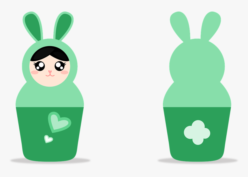 Matryoshka, Dolls, Easter, Bunny, Russia, Rabbit - Cartoon, HD Png Download, Free Download