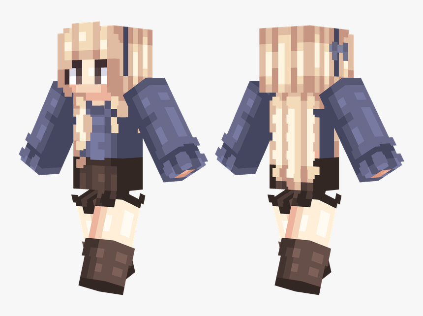 Minecraft Girl Skin With Sweater , Png Download - Minecraft Skins Weiblich Blon...