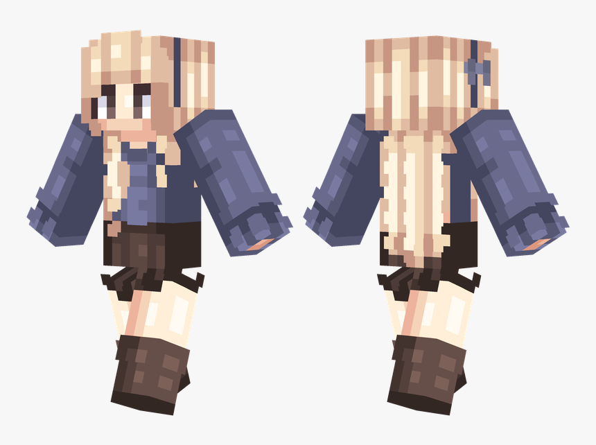 Minecraft Girl Skin With Sweater , Png Download - Minecraft Skins Weiblich Blonde, Transparent Png, Free Download