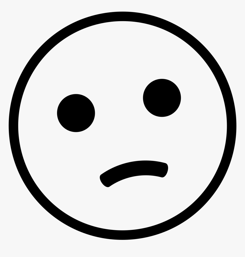 Transparent Confused Emoji Png - Confused Emoji Black And White, Png Download, Free Download