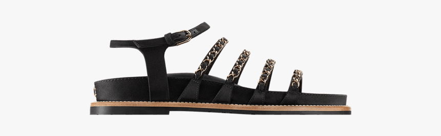 Chanel Satin Sandals With Chain Embellishes - Sandal, HD Png Download, Free Download