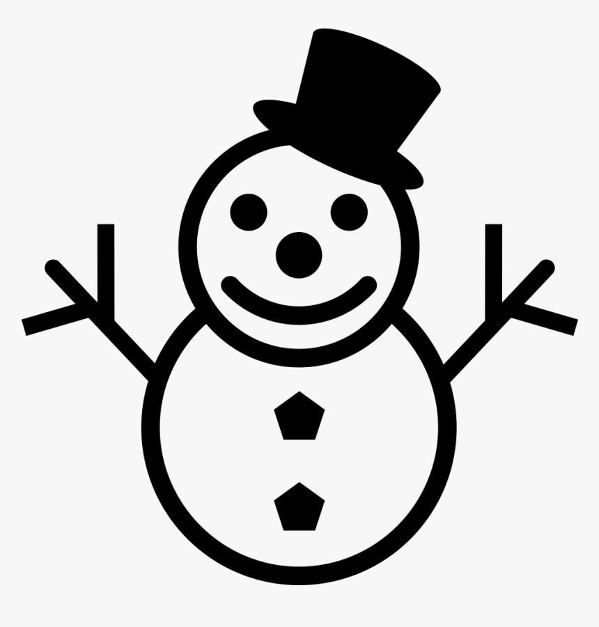 Transparent Snowman Emoji Png - Snowman Black And White Emoji, Png Download, Free Download