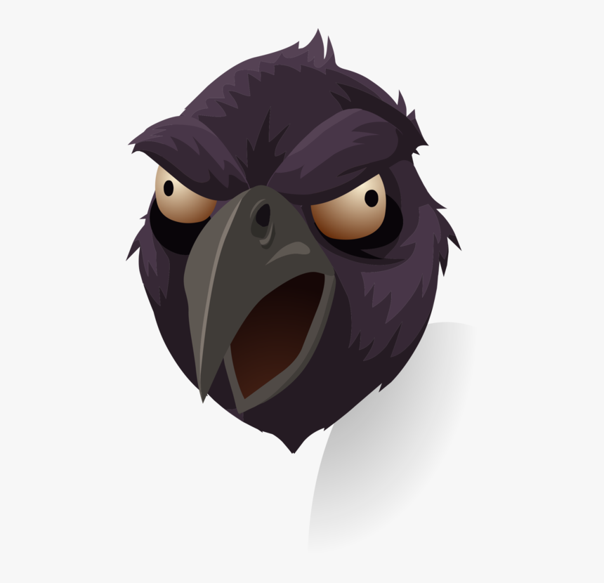 Flightless Bird,purple,bird Of Prey - Raven Cartoon Bird, HD Png Download, Free Download