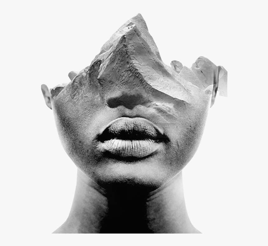#scstatue #face #sculpture #blackandwhite #rock #storm - Elements Of Landscape In Portraiture Photography, HD Png Download, Free Download