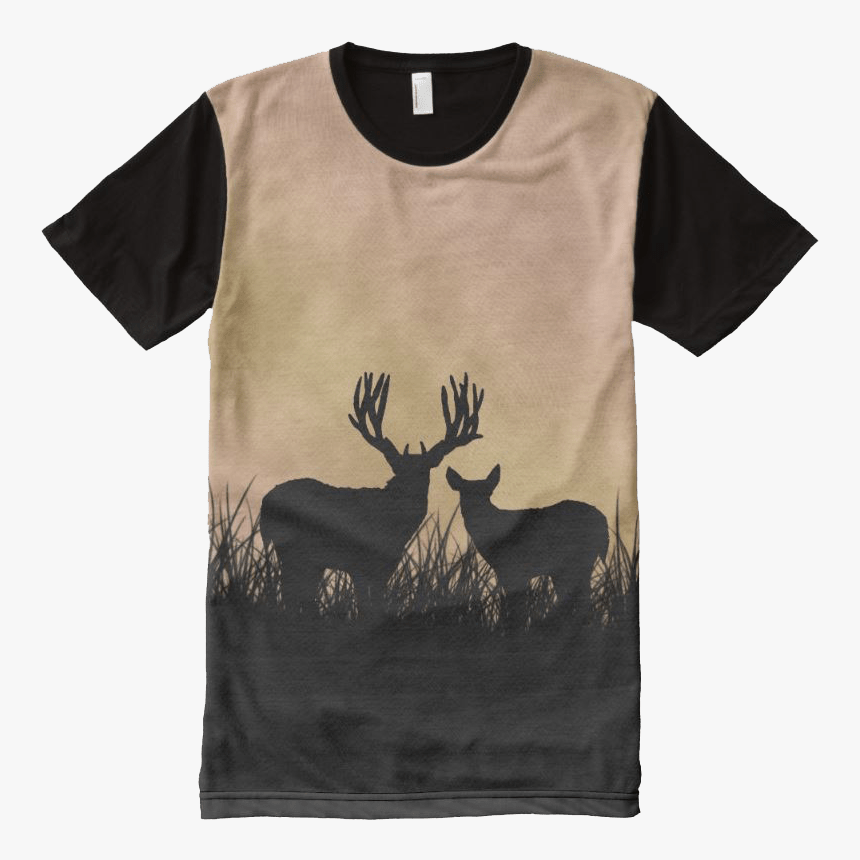 Buck And Doe Silhouette Shirt - Camo Animal T Shirt, HD Png Download, Free Download