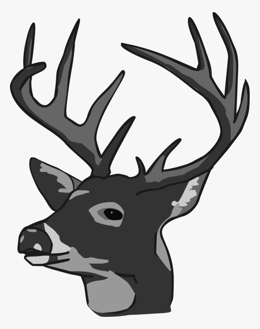 White-tailed Deer Reindeer Elk Clip Art - Deer Head Clipart, HD Png Download, Free Download