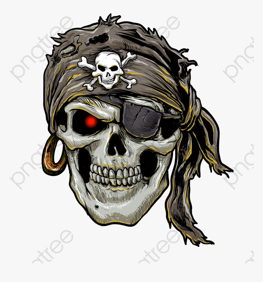 Skull Clipart Scary - Pirate Skull, HD Png Download, Free Download