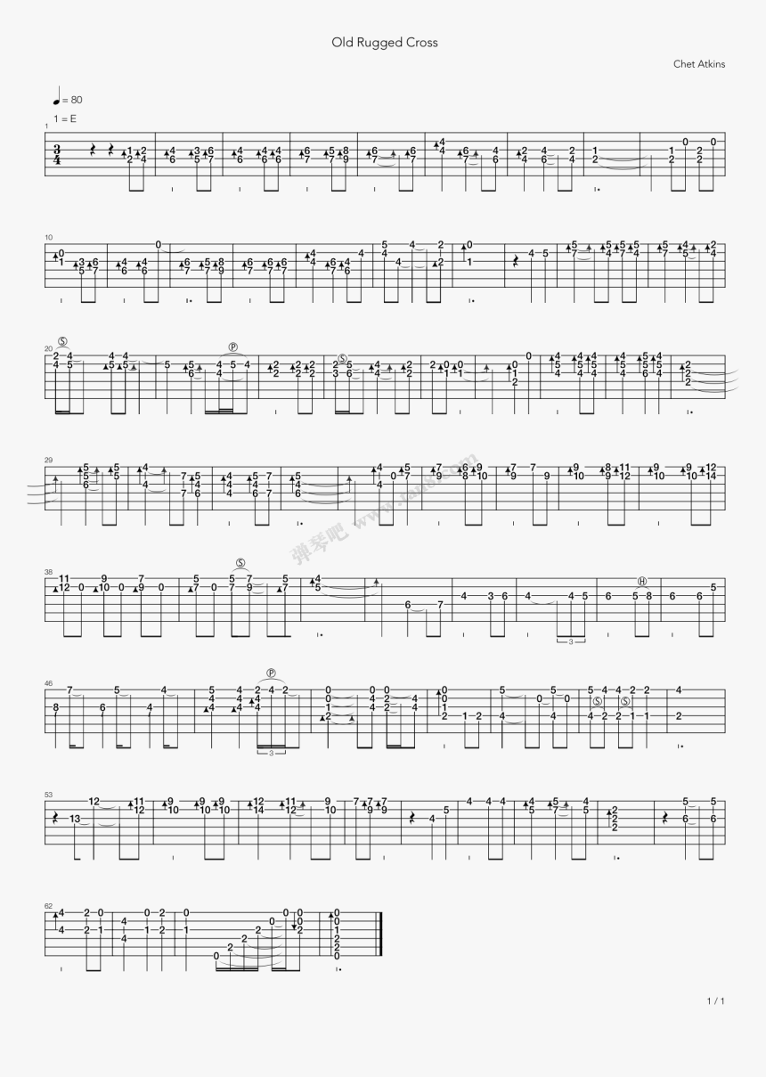 Old Rugged Cross 木吉他 第1张 - Sheet Music, HD Png Download, Free Download