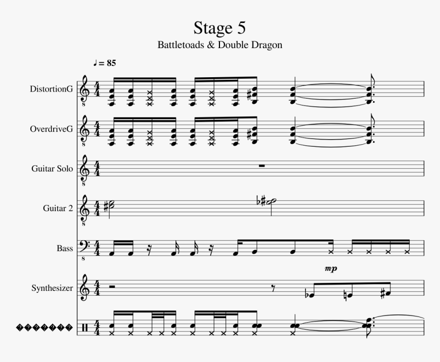 Battletoads & Double Dragon Stage 5 Slide, Image - Sheet Music, HD Png Download, Free Download