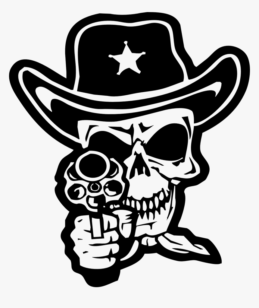 Skull Vector Cowboy - Skull Cowboy Png, Transparent Png, Free Download