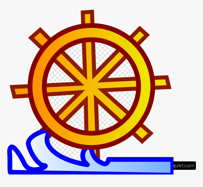 Ship Wheel Waves And Clip Art Icon Clipart Transparent - Helm Of Ship, HD Png Download, Free Download