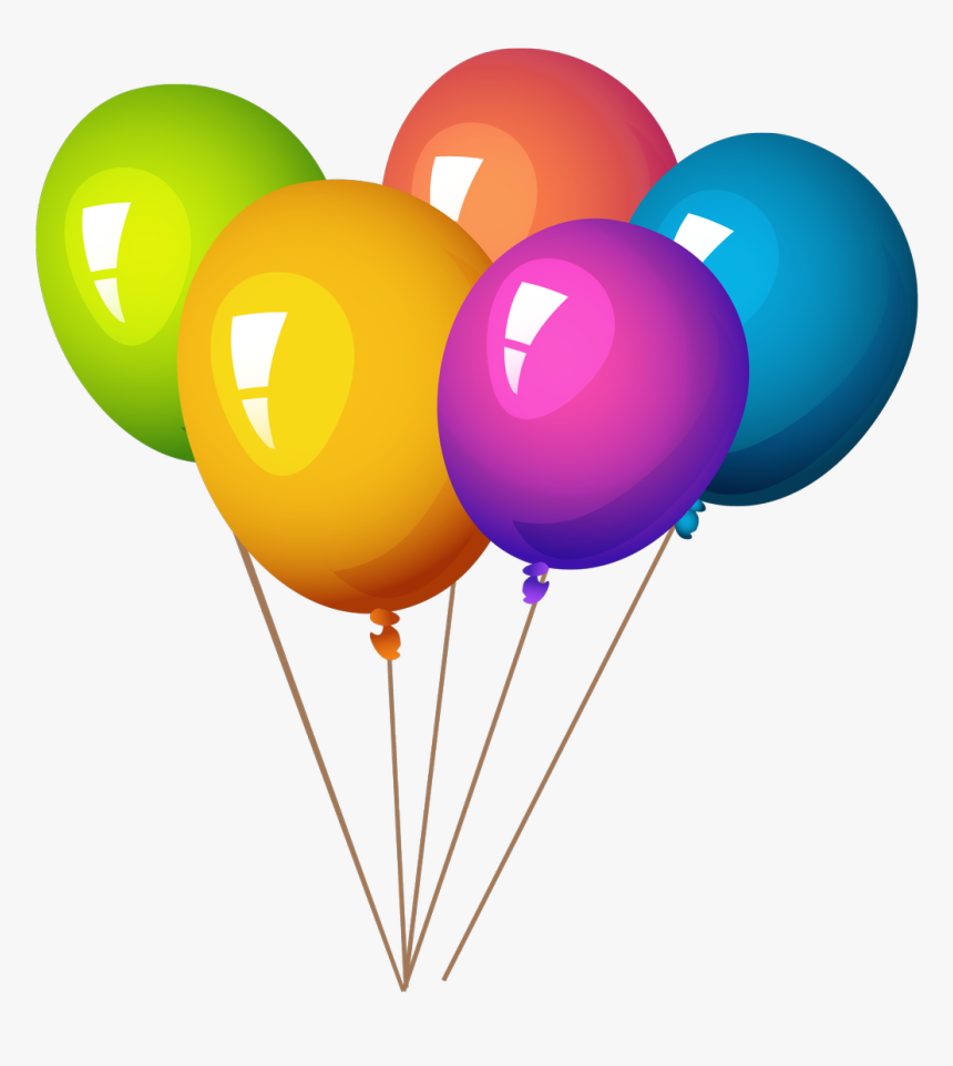 Transparent Helium Clipart - Balloons And Party Poppers, HD Png Download, Free Download