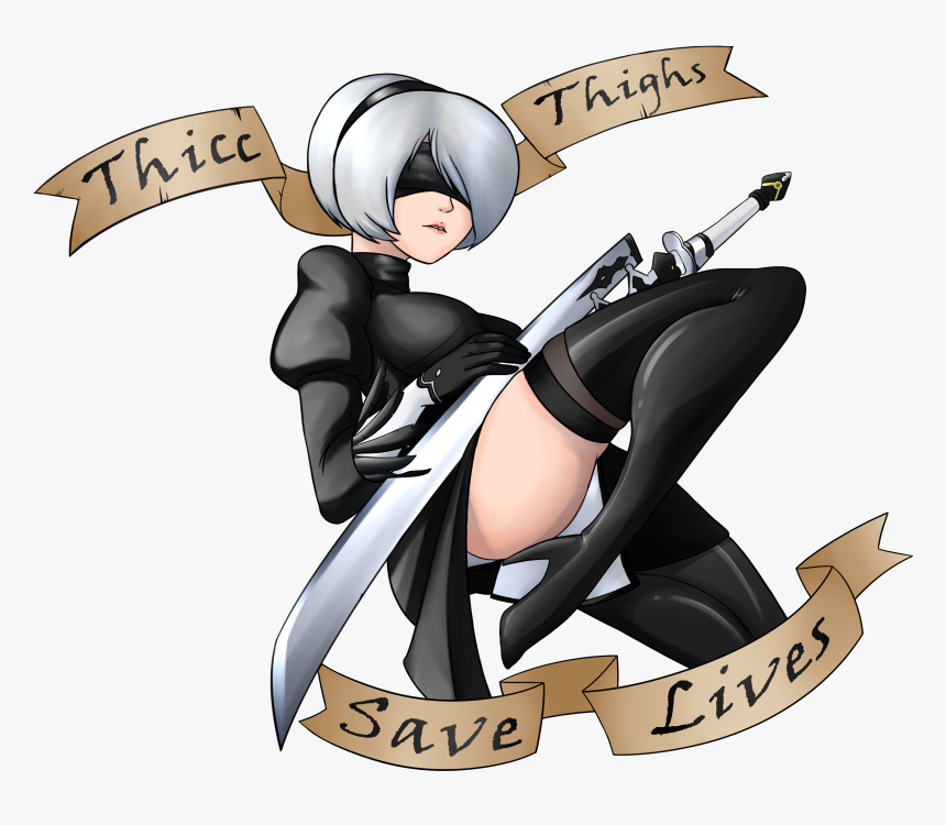 Thicc Thighs Save Lives - Cartoon, HD Png Download, Free Download