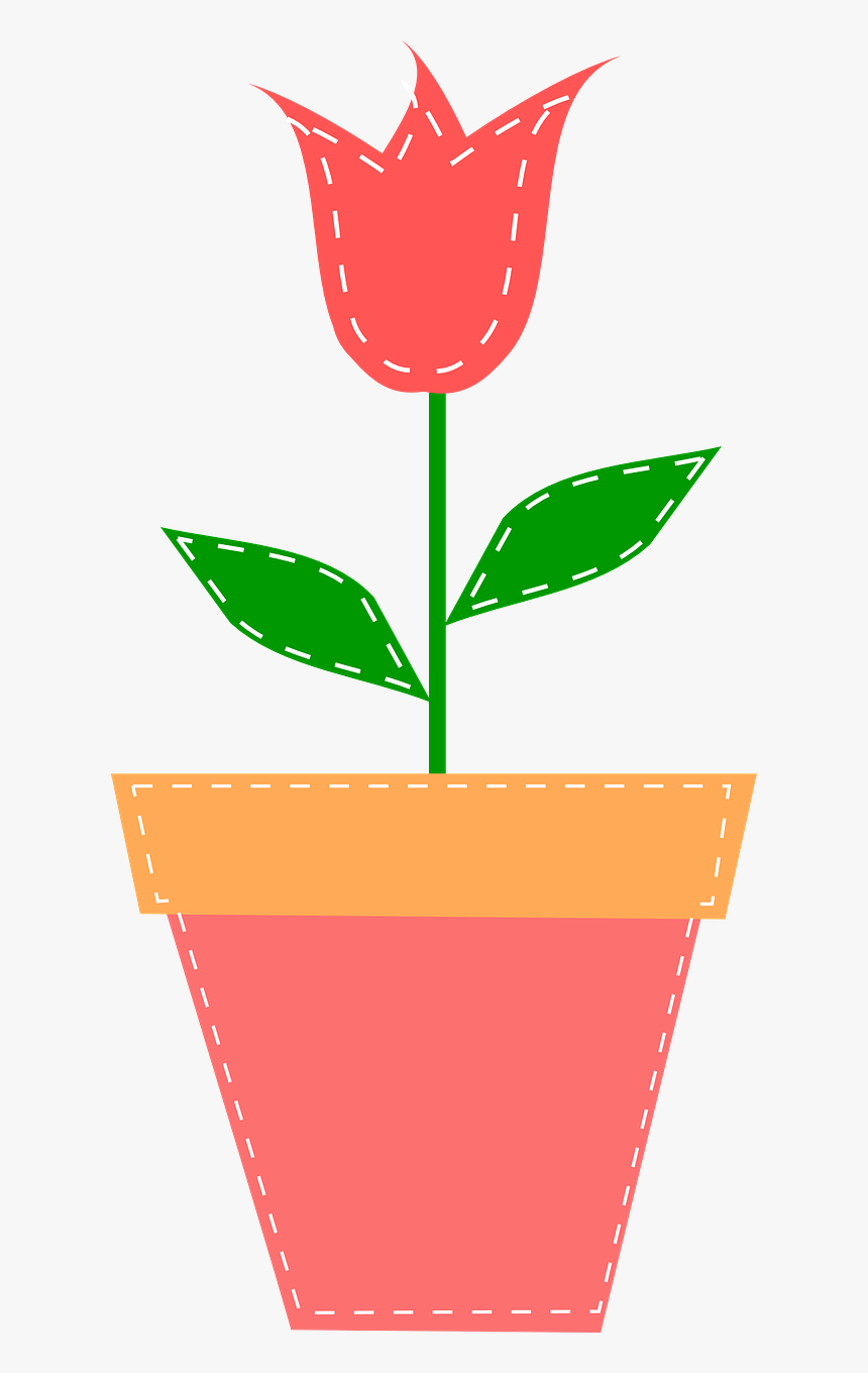 Pot With Flower Tulip Clipart, HD Png Download, Free Download