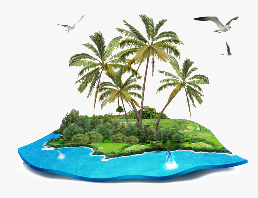 Isla Tropical Modelo Png Transparente - Cartoon Island Transparent, Png Download, Free Download