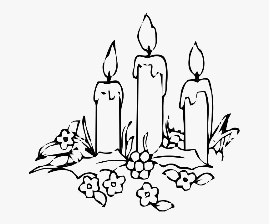 Candle Coloring Book Decorative - Drawing Of Christmas Candles, HD Png Download, Free Download