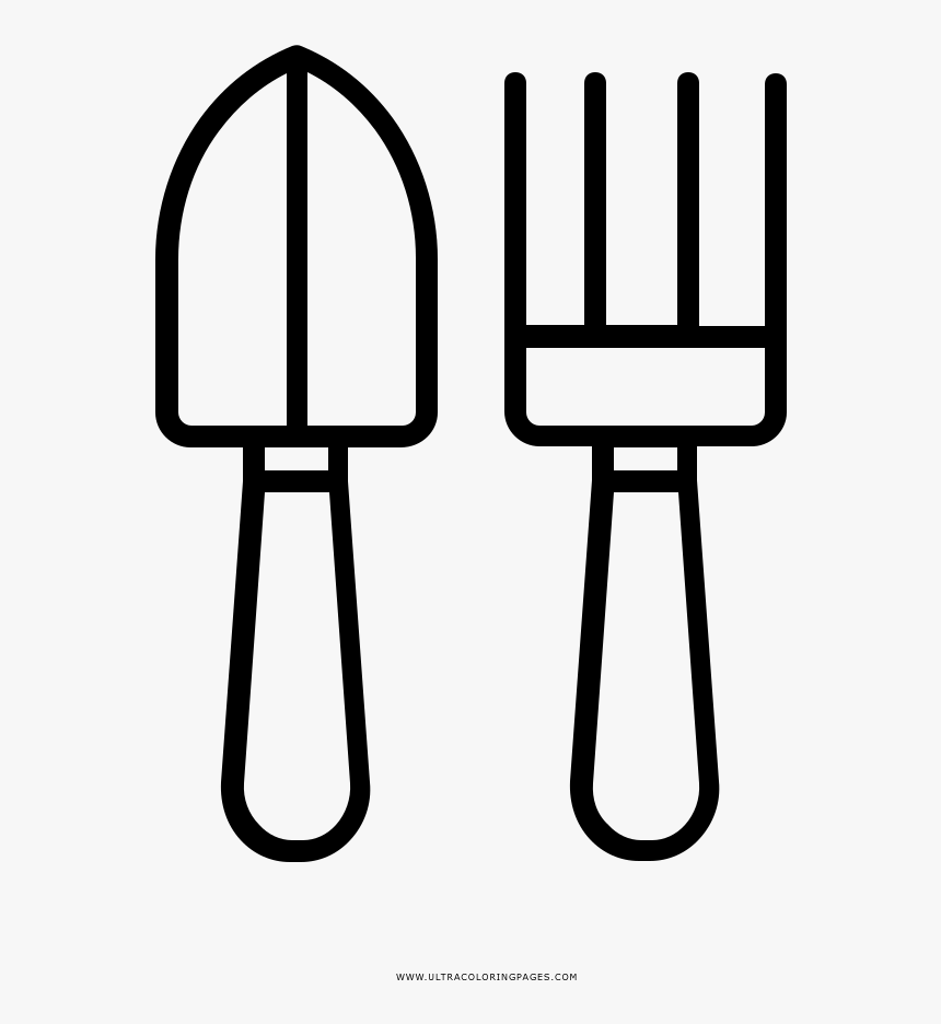 Garden Tools Coloring Page - Drawing, HD Png Download, Free Download