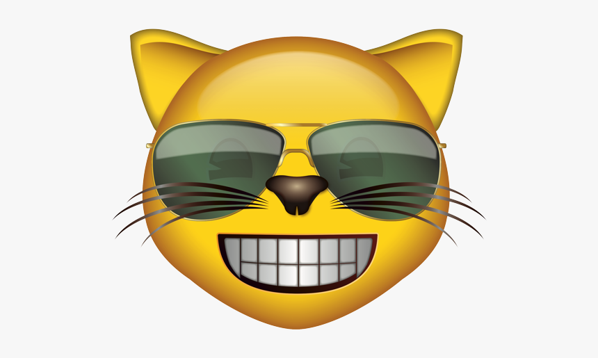 Sunglasses Cat Emoji, HD Png Download, Free Download