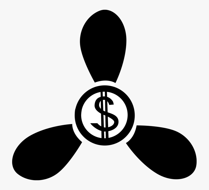 Vector Illustration Of Propeller Fan Blades With Cash - Illustration, HD Png Download, Free Download