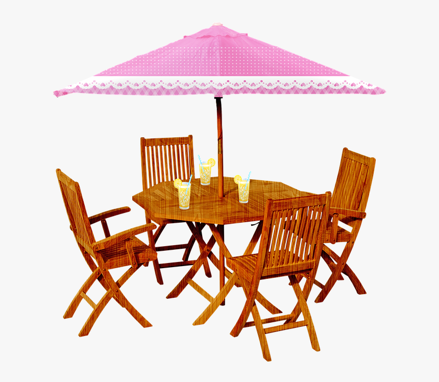 Outdoor Table And Chairs, Patio Furniture, Umbrella - Chair, HD Png Download, Free Download