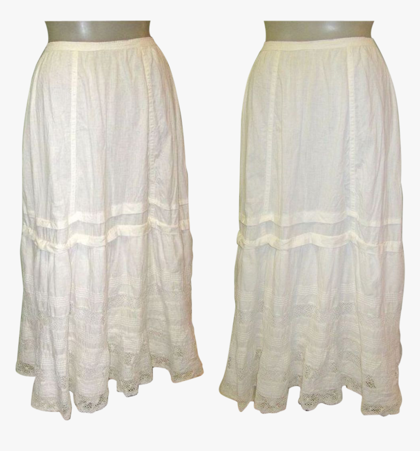 Antique Lace Slip Skirt Transparent Background - Skirt, HD Png Download, Free Download
