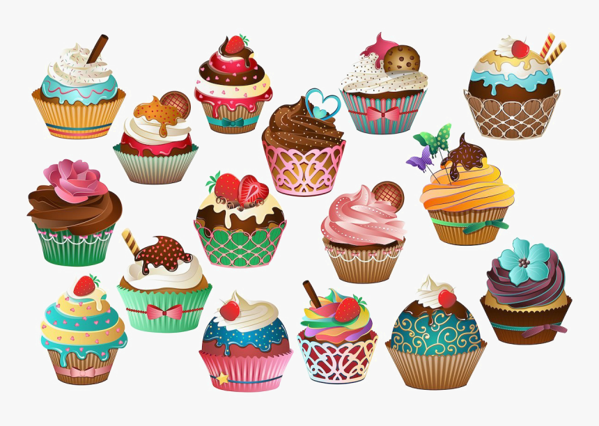 Delicious Cupcakes American Muffins Clip Art Portable - Transparent Background Cupcake Png, Png Download, Free Download