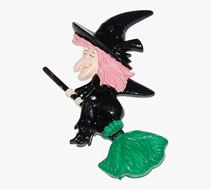 1960/70s Halloween Flying Witch Cake Topper - Figurine, HD Png Download, Free Download