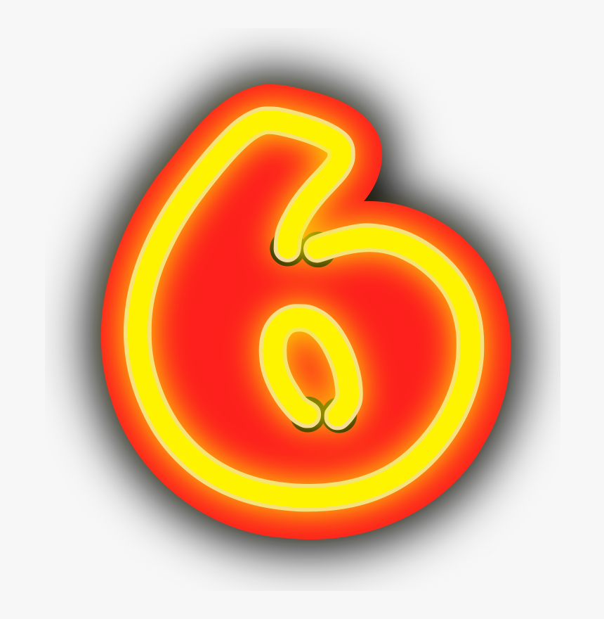 Neon Numerals-6 - Neon Number 6 Transparent, HD Png Download, Free Download